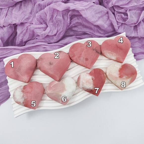 Pink Opal Heart Crystal Carving - Picture 7 of 8